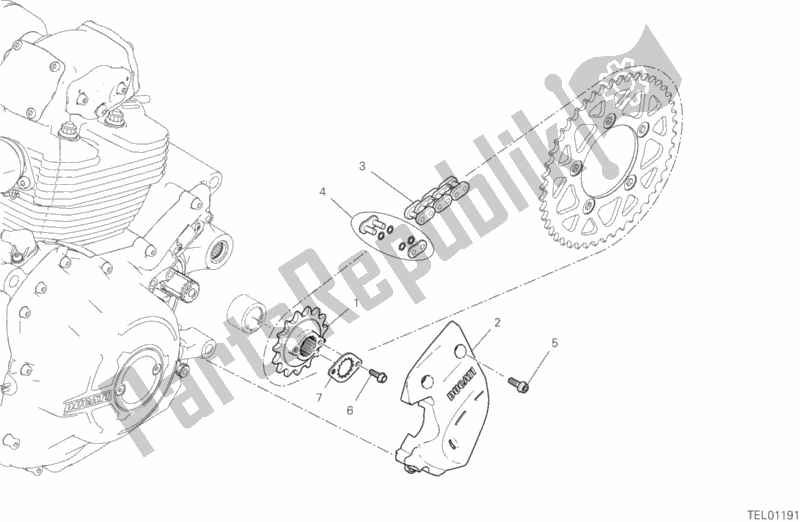All parts for the Front Sprocket - Chain of the Ducati Scrambler Full Throttle USA 803 2020